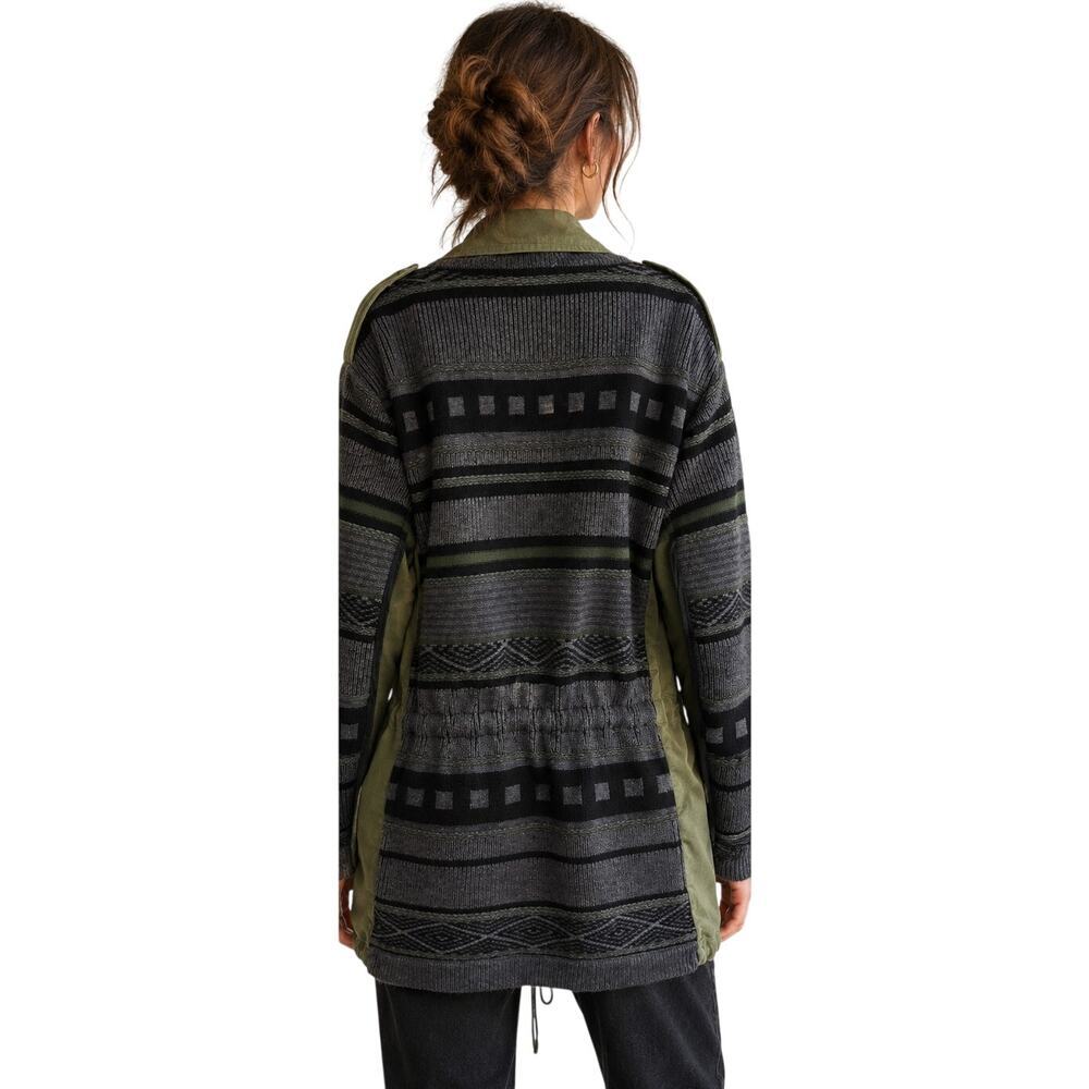 VTG 3.1 Phillip Lim Knit Back Anorak Jacket Merino Wool Knit Mixed Media XS Boho - Picture 3 of 8